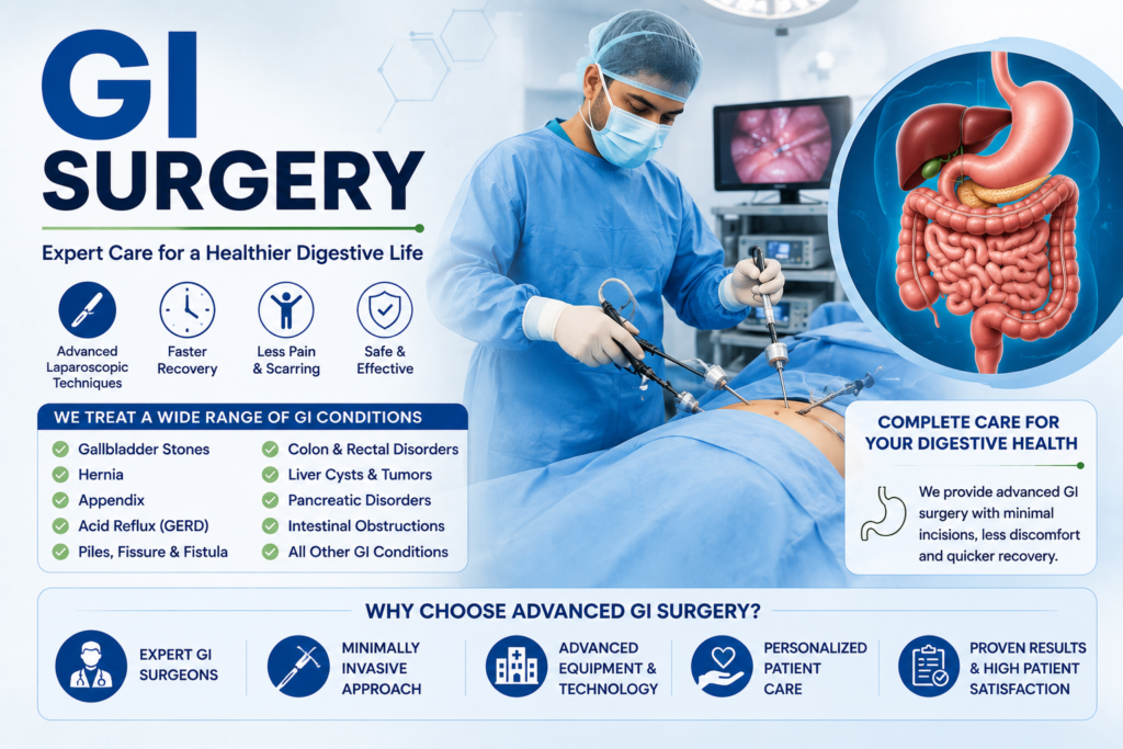 Advanced GI surgery in Gurugram by Dr. Dharmender Sharma using laparoscopic techniques