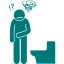 Bowel and digestive system healthcare icon for GI treatment and colorectal surgery
